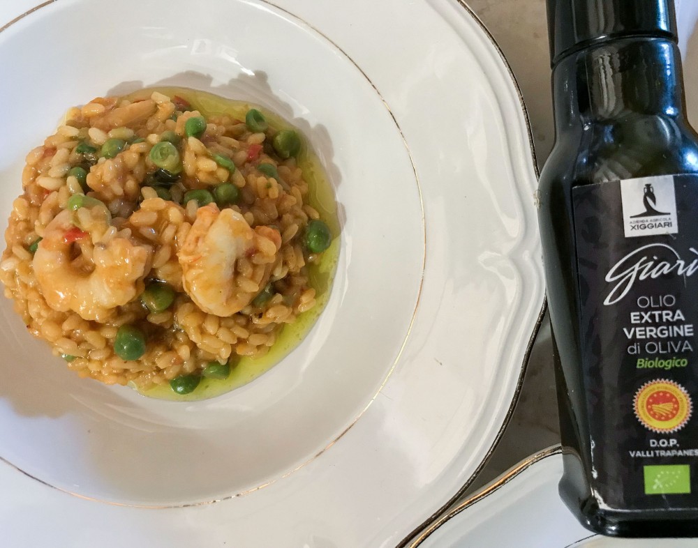 Risotto gamberi e piselli